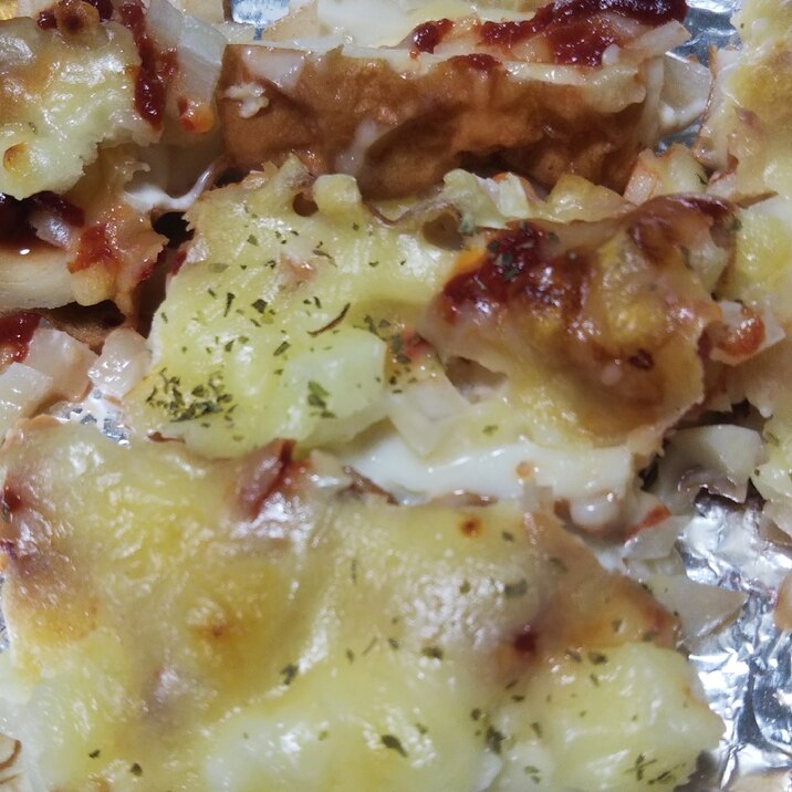 お弁当にもおつまみにも!ちくわをピザ風の味付けで